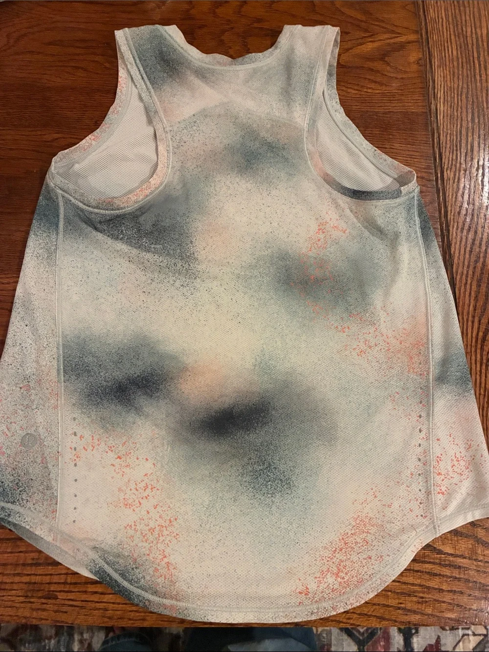 lululemon athletica Tank Top - White with Blue and Coral Accents